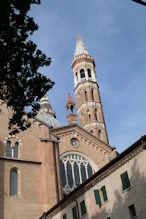 Cloister looking up to tower