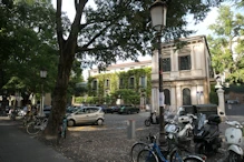 The plaza behind the clock