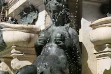 Neptune piazza sculpture close up of the mermaid's breast production