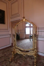 A mirror with gilded frame