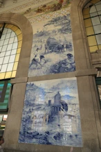 Blue tiles in ticket hall