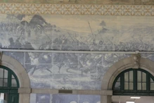 Blue tiles in ticket hall
