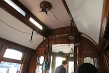 Interior of old style llittle tram