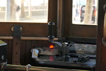 Interior of old style llittle tram