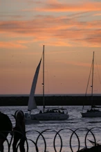 Boats heading up river