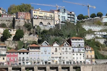 Housing on the steep bank