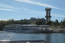 A river cruise boat