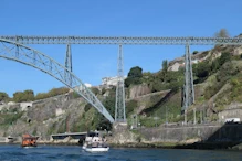 The north pylons of disused steel bridge
