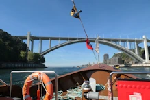 About to go under the high concrete bridge