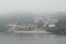 A beach on the river