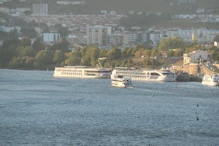 Cruise boats docked