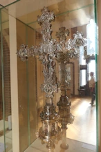 Large silver cross with crusifixion scene