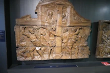 Caved wood basse relief