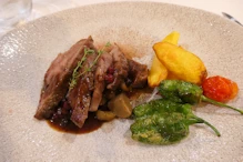 Pork shoulder with red currant sauce