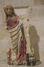A sculpture showing residual paint