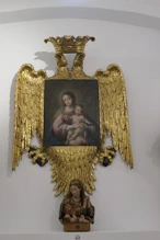Painting of Mmary and Jusus with Hapsburg double eagle frame