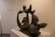 Sculpture of mather and child with different levels of abstraction