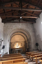 Inside small Romanesque church