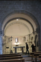 Inside small Romanesque church