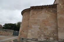 Outside small Romanesque church