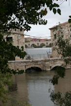 Two water mills on weir