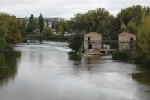 Mills upstream from bridge