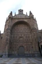 Front entrance with lots of carved stone