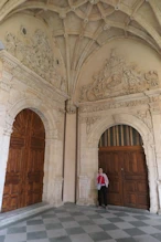 Corner of cloister + Robyn