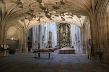 The vaulting below the choir