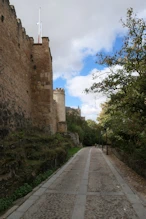 The town walls from below