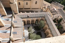 Looking down to cloister from tower
