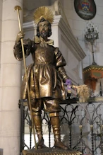 Statue of St Isidore the Laborer (dressed lavishly)