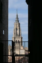 A glipms of the cathedral spire