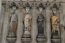 Some painted statues
