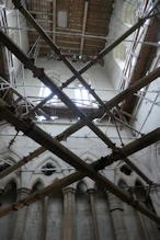 The tower looking up through all the bracing