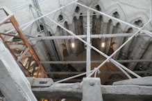 Looking down of stair and bracing