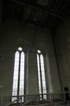 Clear glass windows for light not decoration at bell level