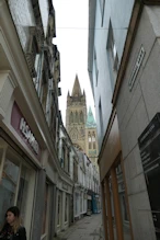 View to cathedral through narrow street