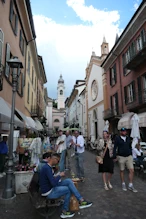 Menaggio view up hill to church