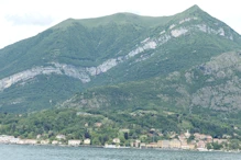 Belargio view across lake to see geological deformation