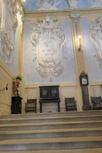 Main stair with large heraldic shields