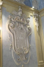 Main stair with large heraldic shields