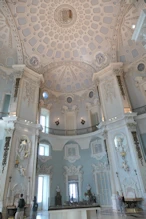 Double height room with decorated dome