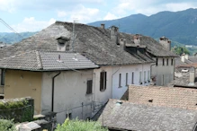 Slate rooofed houses in the town