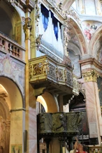 Inside church frescos pulpit organ