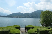 View to lake over gate