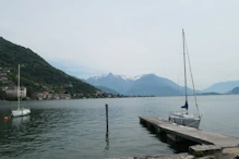 View to Alps from Gravedona harbour