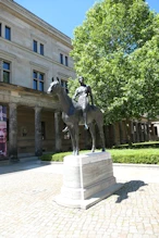 Woman worrior on horse sculpture