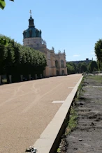 Part of palace overlooking garden with new road