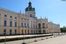 Part of palace overlooking garden with new road